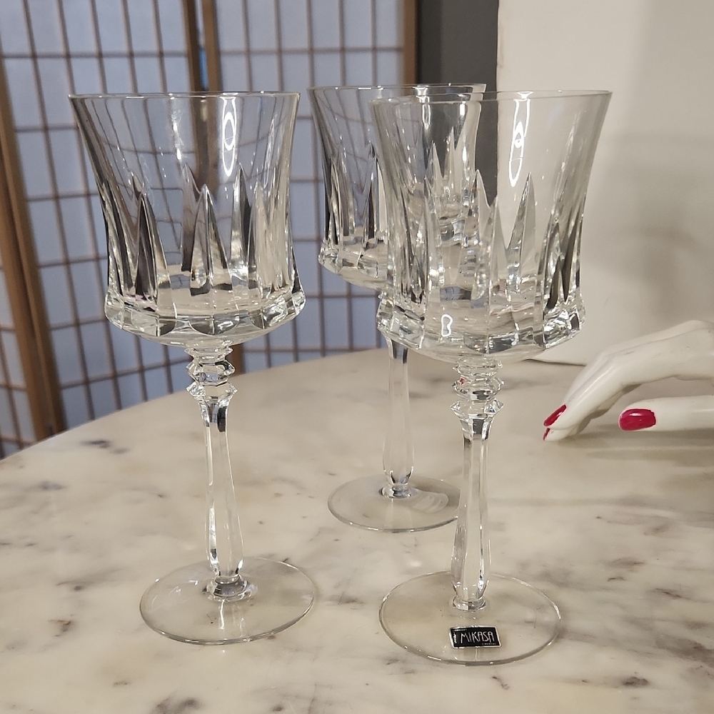 Vintage | Marquis Mikasa Clear Crystal Wine Glasses Set 3